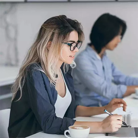 Young woman working on her computer