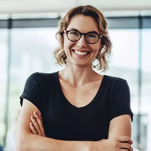 Businesswoman smiling