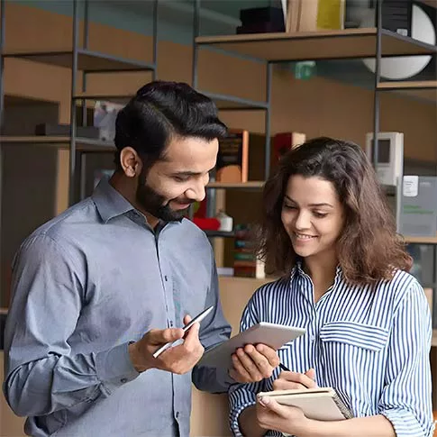 two students are discussing