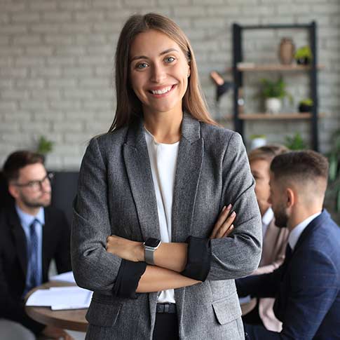 Businesswoman standing with a smile