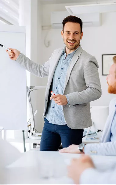 man doing a presentation